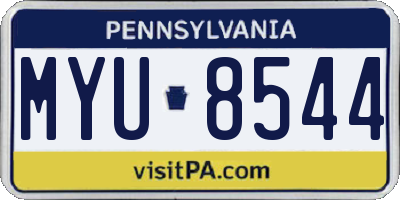 PA license plate MYU8544