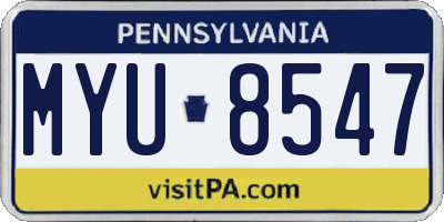 PA license plate MYU8547