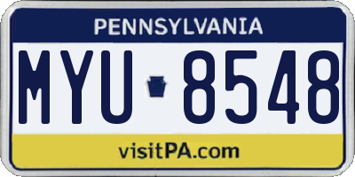 PA license plate MYU8548