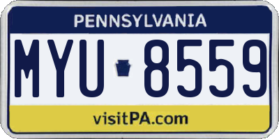 PA license plate MYU8559