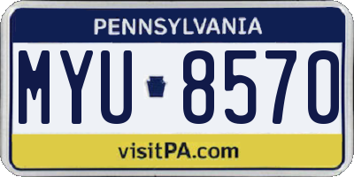 PA license plate MYU8570