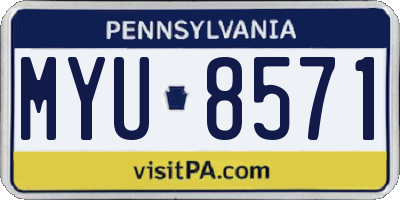 PA license plate MYU8571