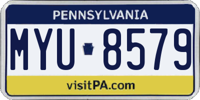 PA license plate MYU8579