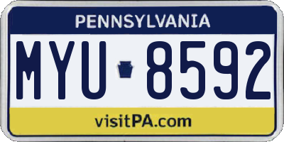 PA license plate MYU8592
