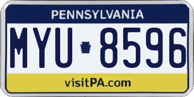 PA license plate MYU8596