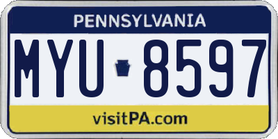 PA license plate MYU8597