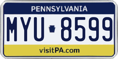 PA license plate MYU8599
