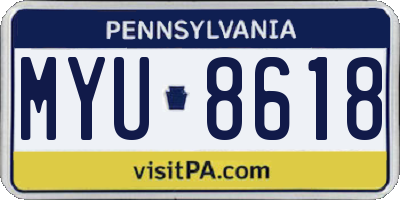 PA license plate MYU8618
