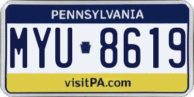 PA license plate MYU8619