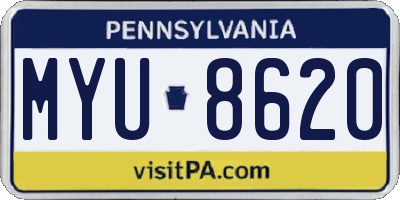 PA license plate MYU8620