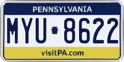 PA license plate MYU8622