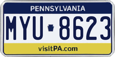 PA license plate MYU8623