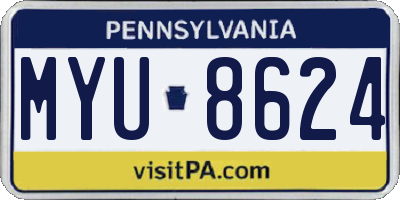 PA license plate MYU8624