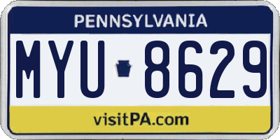 PA license plate MYU8629