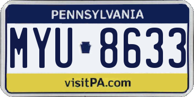 PA license plate MYU8633