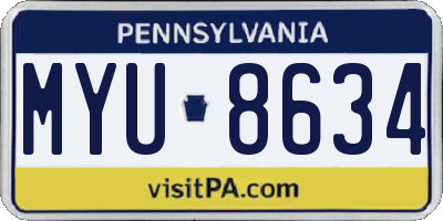 PA license plate MYU8634