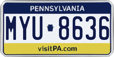 PA license plate MYU8636