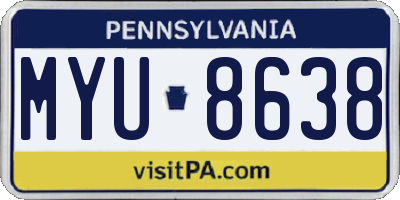 PA license plate MYU8638