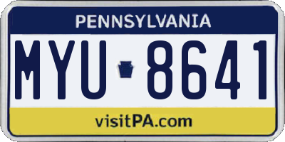 PA license plate MYU8641