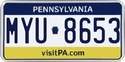 PA license plate MYU8653
