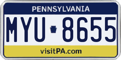 PA license plate MYU8655