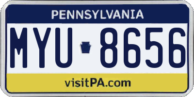 PA license plate MYU8656