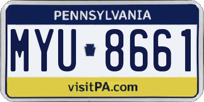PA license plate MYU8661