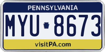 PA license plate MYU8673