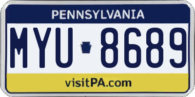 PA license plate MYU8689