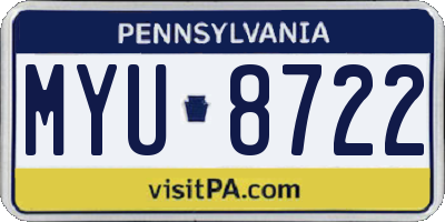 PA license plate MYU8722