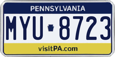 PA license plate MYU8723