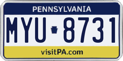 PA license plate MYU8731