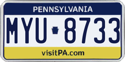PA license plate MYU8733