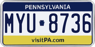 PA license plate MYU8736