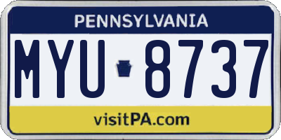 PA license plate MYU8737