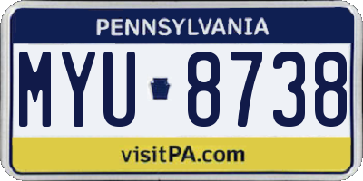 PA license plate MYU8738