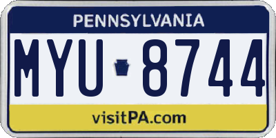 PA license plate MYU8744