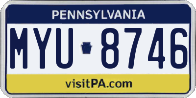 PA license plate MYU8746