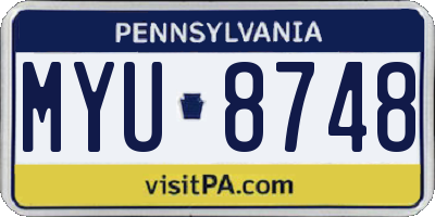 PA license plate MYU8748