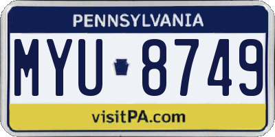 PA license plate MYU8749