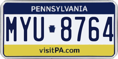 PA license plate MYU8764