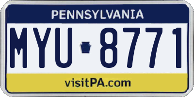 PA license plate MYU8771