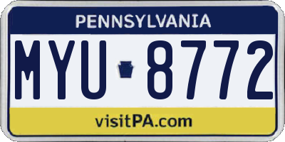 PA license plate MYU8772