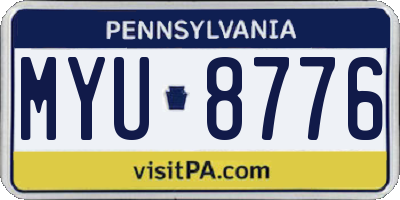 PA license plate MYU8776