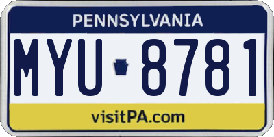 PA license plate MYU8781