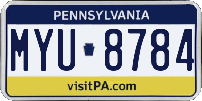 PA license plate MYU8784