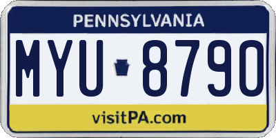 PA license plate MYU8790