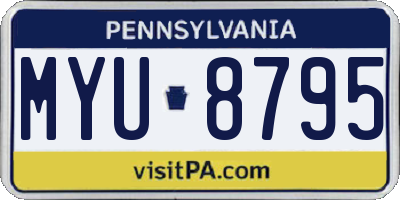 PA license plate MYU8795