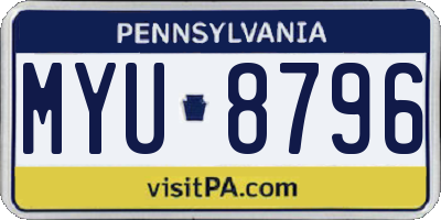 PA license plate MYU8796