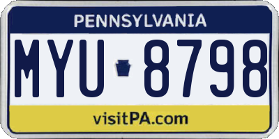 PA license plate MYU8798